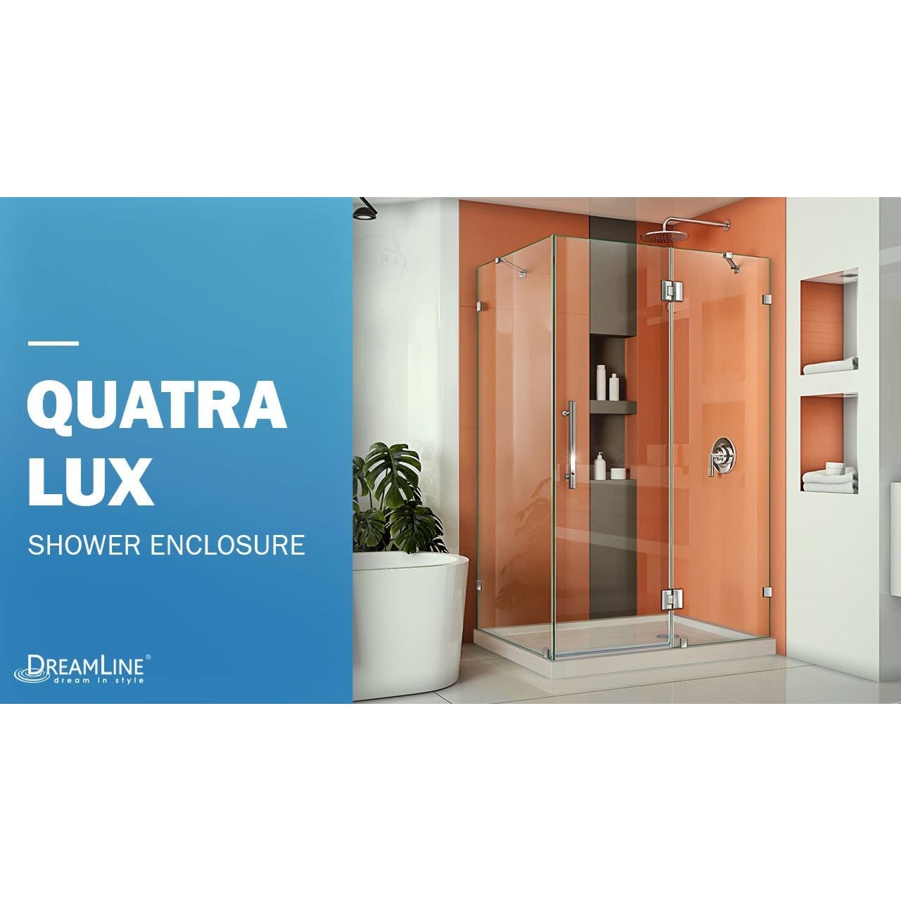 DreamLine Quatra Lux 34 1/4 inch D x 46 3/8 inch W x 72 inch H
